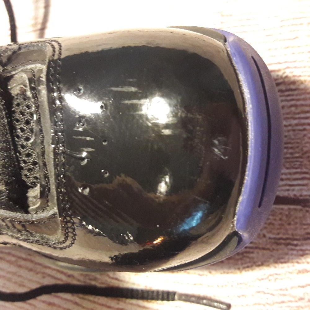 Nike boy's high top black purple green sneaker - Picture 7 of 13